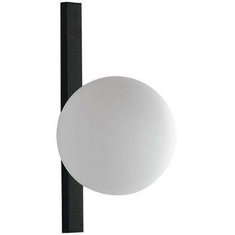 Fan Europe Fan Europe - Applique enoire in metallo nero con diffusore in vetro bianco