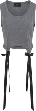 Simone Rocha Grey Cotton Easy Tank Top With Bow Tails