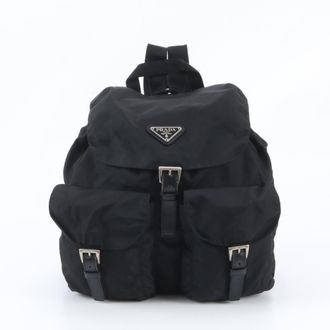 Prada Black Leather Nylon Backpack (Pre-Owned)