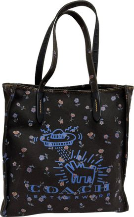 Coach x Keith Haring UFO Dog Tote in zwart canvas