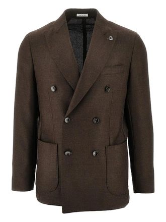 Breras Milano double-breasted pocketed dinner jacket - Brown