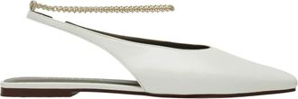 MARIA LUCA Witte Platte Slingback Schoenen - Dames - Ballerinas - Wit - 37 1/2 EU - Schoenen