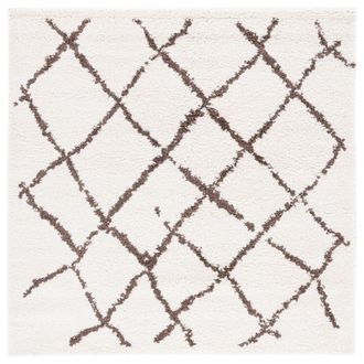 Safavieh Alfombra de polipropileno beige/marr&oacute;n, 155 x 155 cm