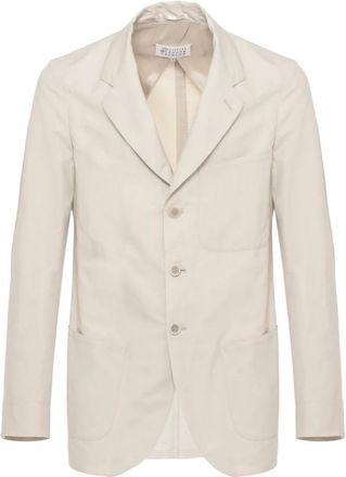Maison Margiela Jassen, Heren, Beige, M, Katoen, Cotton and silk jacket