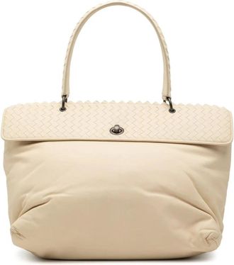 Bottega Veneta Pre-owned Tote Bags, female, White, Size: ONE SIZE Pre-owned Leather Tote Bag