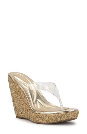 Jessica Simpson Jyseta Platform Wedge Flip Flop in Clear at Nordstrom, Size 7.5