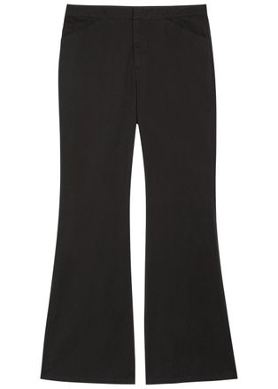 Vince Flared-leg Stretch-cotton Trousers - Black - 10 (UK14 / L)