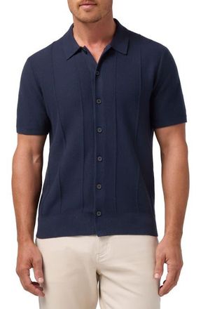 Mizzen+Main Ashe Cotton Blend Performance Button-Up Sweater in Navy at Nordstrom, Size Small