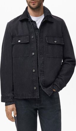 Mango Denim Jacket in Black Denim at Nordstrom, Size X-Large