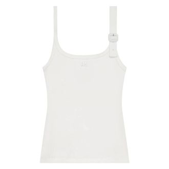 Courr&egrave;ges Tops, Dames, Wit, S, Katoen, Buckle 90s Rib Tank Top