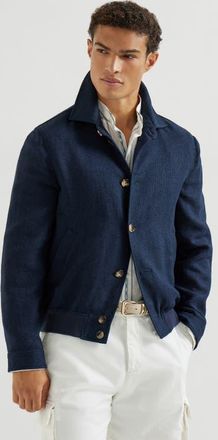 Brunello Cucinelli Hopsack outerwear jacket in Navy Blue at Nordstrom, Size 56 It