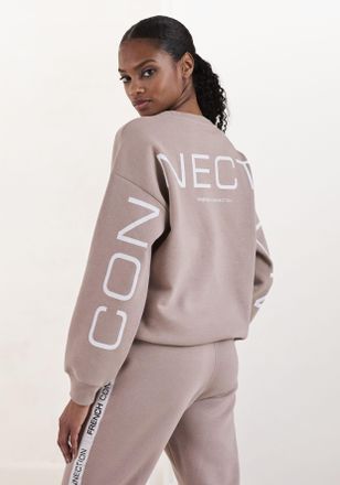 French Connection Sweatshirt FRENCH CONNECTION, Damen, Gr. 32/34, beige (creme), Sweatware, Obermaterial: 60% Baumwolle, 40% Polyester, unifarben, bequem h&uuml;ftlang, Rund