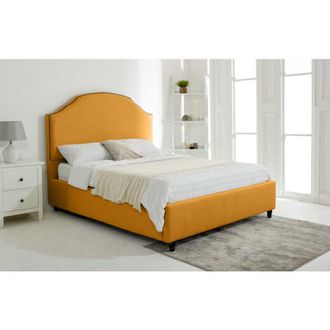 Casa Sareen Mustard Plush Velvet Single Bed Frame