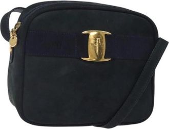 Ferragamo Pre-owned Suede shoulder-bags - Dames - Vintage Schoudertas - Zwart - ONE Size - Su&egrave;de - Vintage