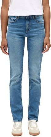 Mustang Slim-fit-Jeans MUSTANG Damen Style Shelby Slim, Damen, Gr. 26, L&auml;nge 34, blau (402 mittelblau), Denim/Jeans, 90% Baumwolle, 6% Polyester, 4% Elasthan,