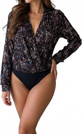 Astr Sequence Print Bodysuit In Black