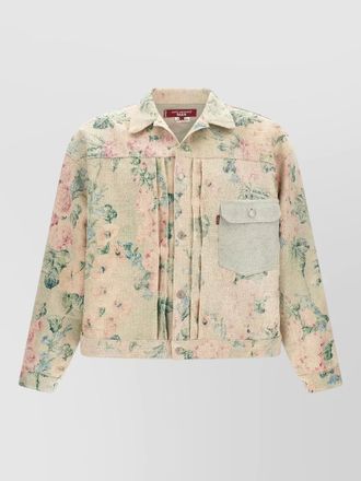 Junya Watanabe levis denim jacket floral pattern strap