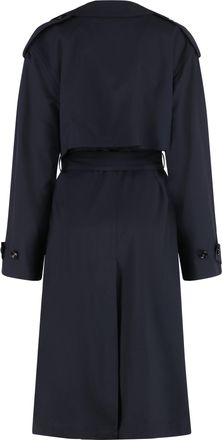 Bottega Veneta Womens Wool Trench Coat Midnight Blue & Raincoats