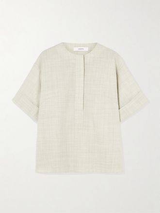 Joseph Blusa In Twill Di Lana Yani - Bianco sporco