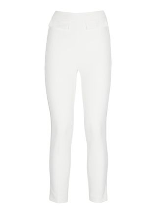 Elisabetta Franchi Ivory Pants With Logoed Pants