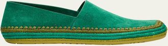 Loewe Mens Rio Suede and Raffia Espadrilles