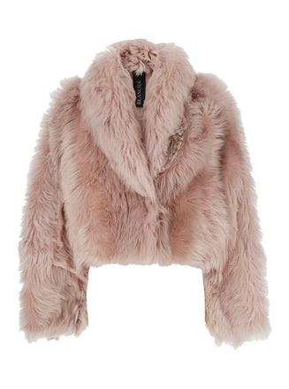 BLANCHA Pink Shearling Jacket With Concealed Front Closure In Fur Woman