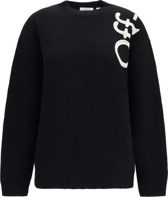 Off-white Black Graphic Crew Neck Sweater