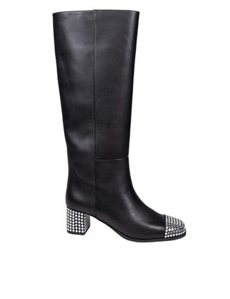 Michael Kors Leather Boot With Studs