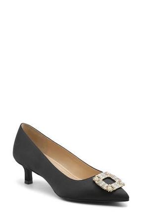 Adrienne Vittadini Sancere Kitten Heel in Black Satin at Nordstrom Rack, Size 7.5
