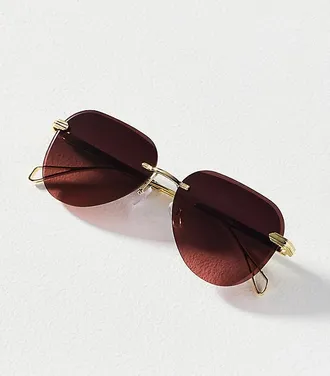 I-SEA Frameless Ombre Aviator Sunglasses