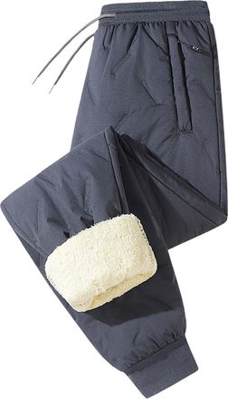 Generic Waterproof Trousers Womens Winter Warm Fleece Lined Overtrousers Comfy Soft Thicken Wool Thermal Lounge Pants Plus Size Work Trousers Hiking Outdoor J