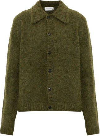 Dries Van Noten Textured Button-Up Sweater With Classic Collar
