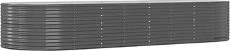 vidaXL Jardinera Arriate Acero Galvanizado Gris 367x140x68cm Vidaxl