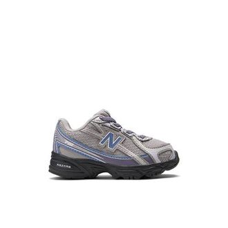 New Balance Infants 740 Bungee Lace in Grey/Blue Synthetic, size 3.5