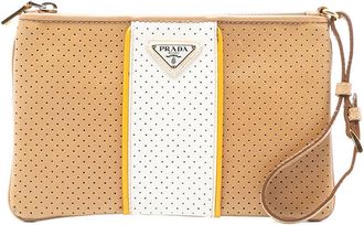 Prada Pre-owned Prada Perforated Saffiano Wristlet Clutch PI3KW9LO7NETF1MB
