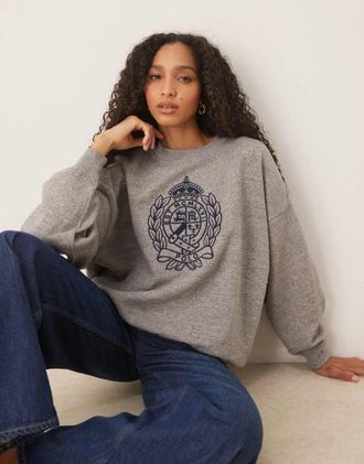 Polo Ralph Lauren Felpa grigia con grafica-Grigio