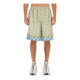 Versace Printed Silk Shorts - Heren - Korte broeken - Veelkleurig - Maat: L Zijde