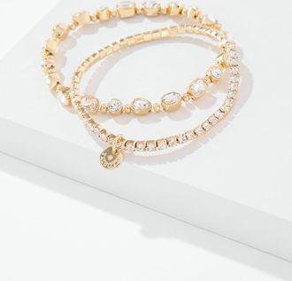 Talbots Glamorous Multi-Strand Bracelet - Crystal/Gold - 001 Talbots