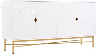 Urban Meuble Consola blanca con diseño dorado y almacenamiento