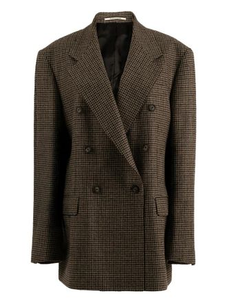 Tagliatore Loreley houndstooth-pattern double-breasted blazer - Brown