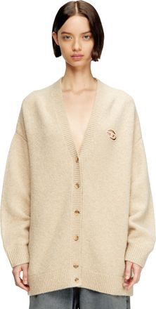 Diesel Cardigan in wool and alpaca blend - Knitwear - Woman - Beige