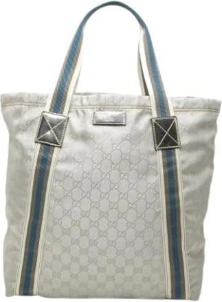 Gucci Pre-owned Canvas Tote Bag - Dames - Vintage Shopper - Grijs - ONE Size - Vintage