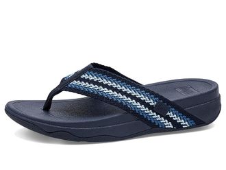 FitFlop Surfa Stripe-Webbing Toe-Post Sandals Womens Wedge Shoes Cosmic Blue Mix : 10 M (B), Synthetic