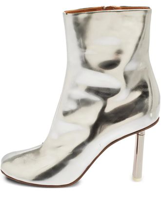 VETEMENTS 85mm metallic leather ankle boots - Silver