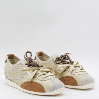 Moaconcept Canvas & Suede Low-Top Sneaker - Beige
