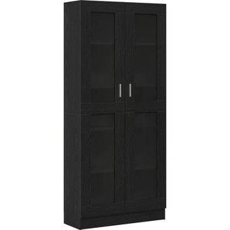 vidaXL Book Cabinet Black oak 82.5 x 30.5 x 185 cm Engineered Wood Vidaxl