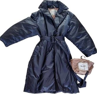 Max Mara Navy Blue The Cube Padded Midi Coat Size XS