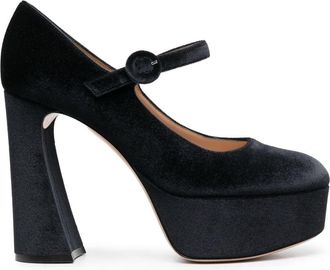 Gianvito Rossi 120mm platform pumps - women - Calf Leather/Calf Leather/Fabric - 39.5 - Black