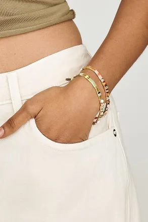 Anthropologie Colorful Beaded Chicklet Stretch Bracelet