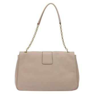 Ferragamo Pre-owned Gancini Schoudertas - Dames - Pre-owned - Beige - Maat: ONE Size Leer